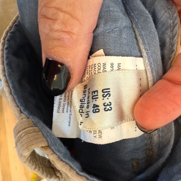 Original Penguin Men's Shorts Size 33 Beige Casual Chino Flat Front - Picture 5 of 6